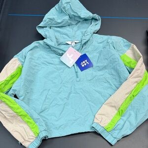 NWT JOYLAB color block cropped windbreaker nylon size small